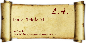 Locz Arkád névjegykártya